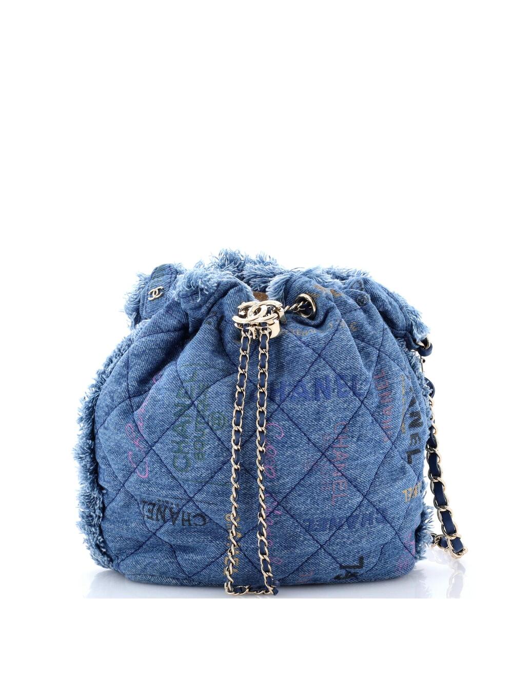 Chanel Denim Mood Chain Bucket Bag Logo #299256C41B